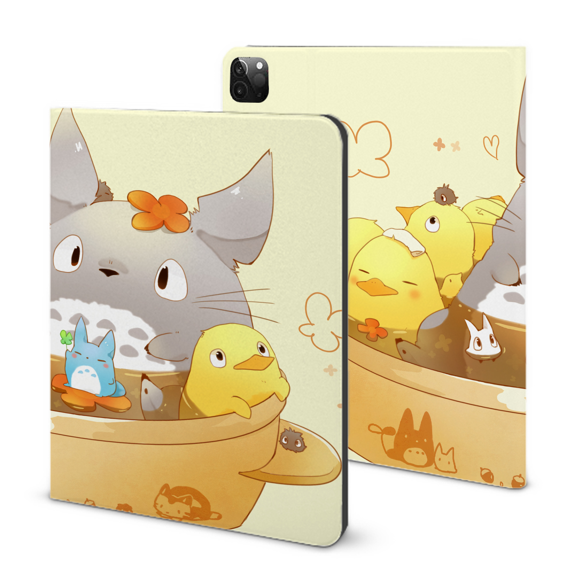 （画像用） となりのトトロ 草壁メイ 草壁サツキ My Neighbor Totoro Satsuki Kusakabe Mei Kusakabe IPadケース ペンホルダー付き ブックスタイルデザイン